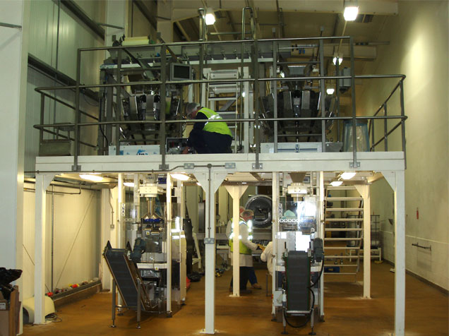 Electrical installation at a food processing plant producing crisps and snacks.